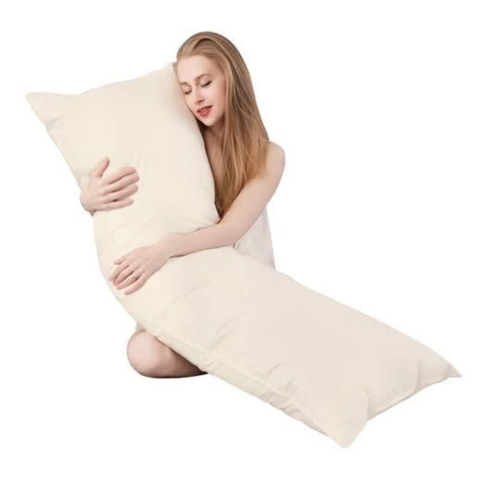 Goose Down Body Pillows for Adults 20x60 beige opened not used